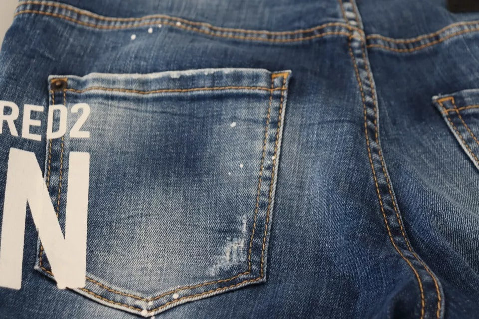 Dsquared² Blue Icon Düşük Bel Kısa Havalı Kız Kot Pantolonu
